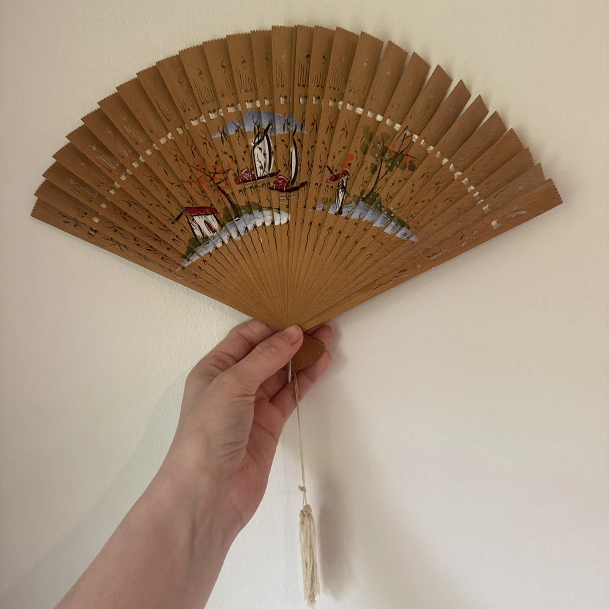 檀香风扇老式手工风扇| eBay