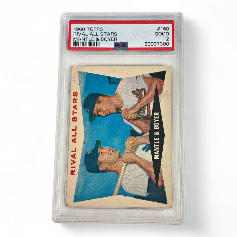 1960 Topps Rival All Stars Mantle & Boyer #160 Graded GOOD PSA 2