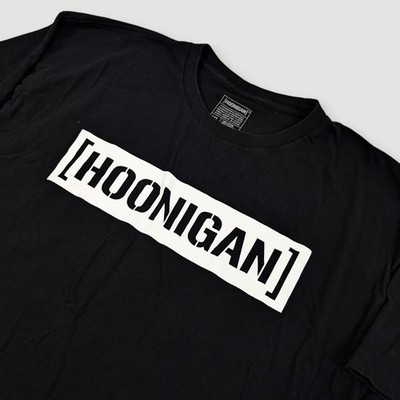 Hoonigan Box Logo T Shirt Mens XL Black Racing Graphic Print