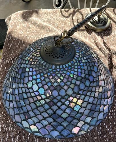 Meyda Tiffany Purple/Blue Fishscale - 15 Inch Hanging lamp & SHADE