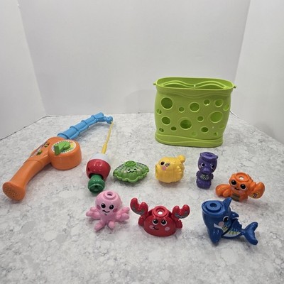 VTech Jiggle and Giggle Fishing Set Pole Bucket Wiggling Octopus Clam Whale Crab