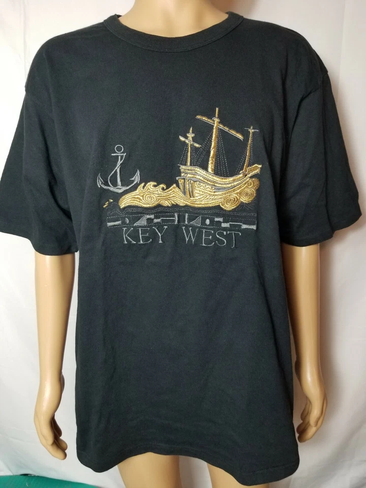 Camiseta De Colección Marca Key West Champion Bordada De Colección Envío Ancla Delgada XL Foto 2 de 4