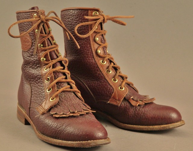 justin womens ropers lace up
