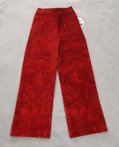 Vintage Sarah Louise Pants Girls 8 Red Corduroy Straight Leg Horizontal Wale NEW - Picture 2 of 12