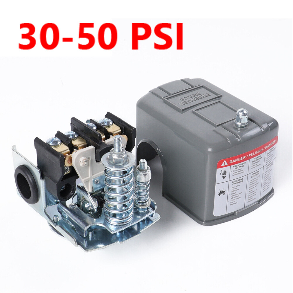 30-50PSI Adjustable Well/Water Pump Pressure Control Switch Double Spring Pole