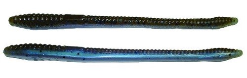 Zoom Finesse Worm - Green Pumpkin Blue Flash