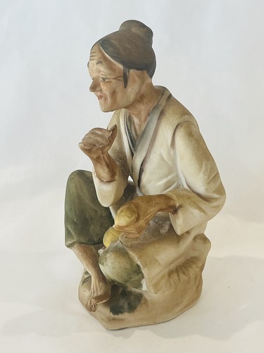 Vintage ARDCO Japanese Asian Old Woman Villager Sitting Figurine 6" Japan - Picture 6 of 10