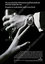 Rolex Submariner anni 60 orologio ufficiale Royal Navy stampa foto annuncio NUOVO poster 18x24