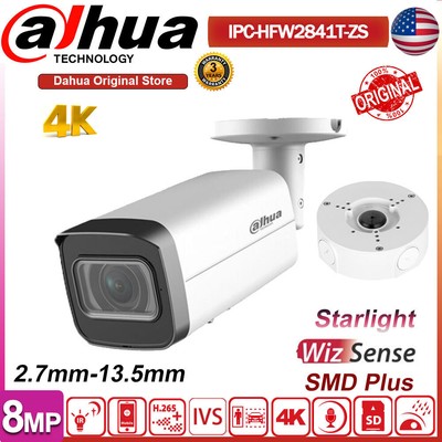 Dahua 4K 8MP IPC-HFW2841T-ZS 2.7-13.5mm WizSense IP Camera Mic w/ PFA130-E Lot