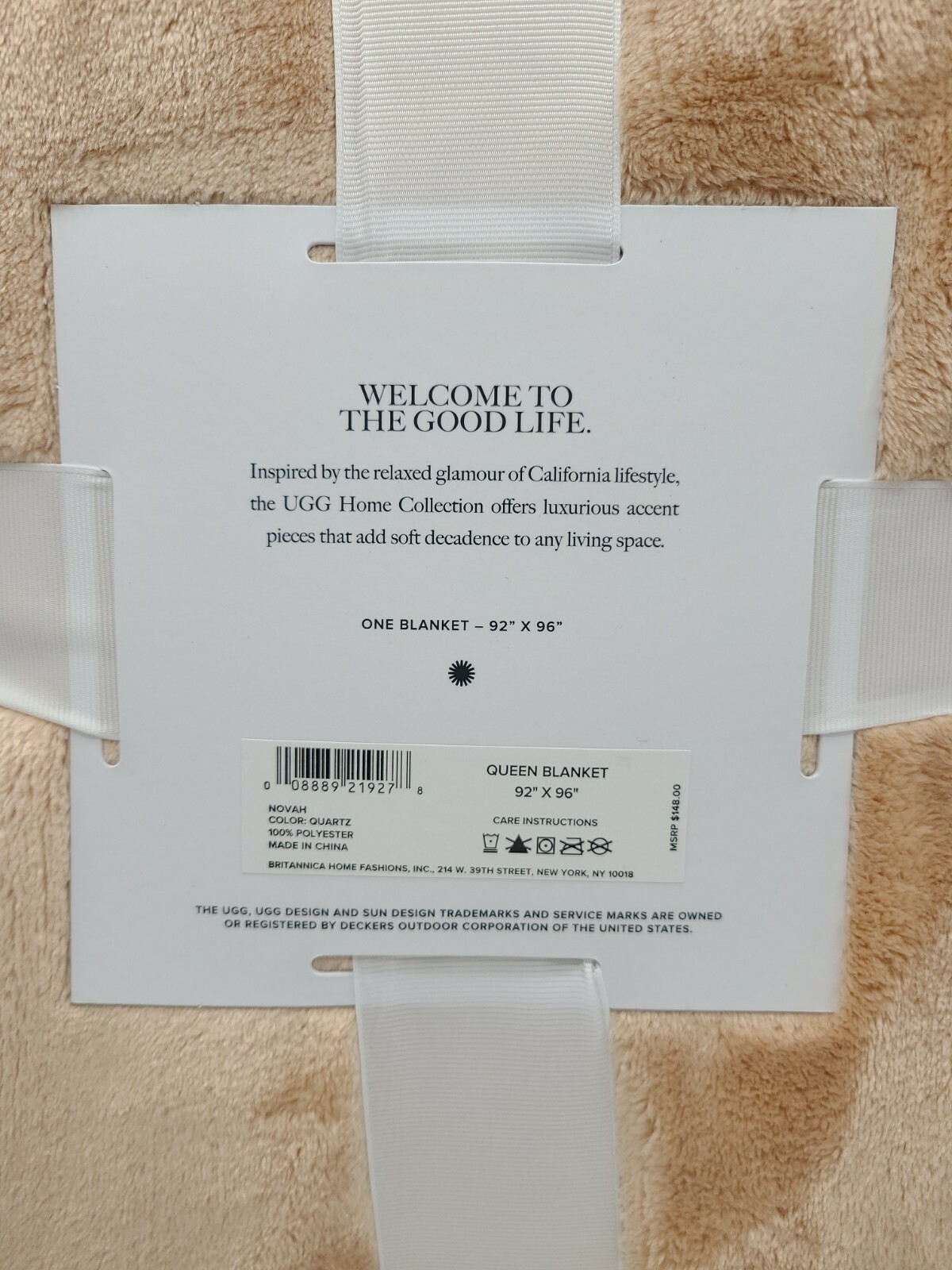 UGG Novah Luxury Plush Reversible Blanket Queen 92 x 96 Quartz New w/Tags -  Shopping.com