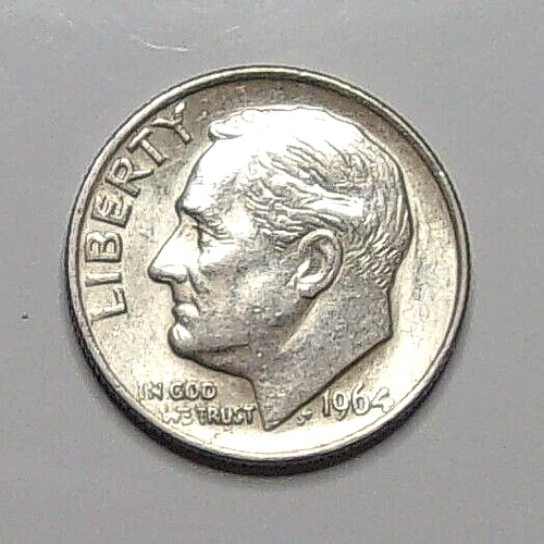 1964 P Roosevelt Dime Last year of the 90% Silver Dimes Uncirculated Coins