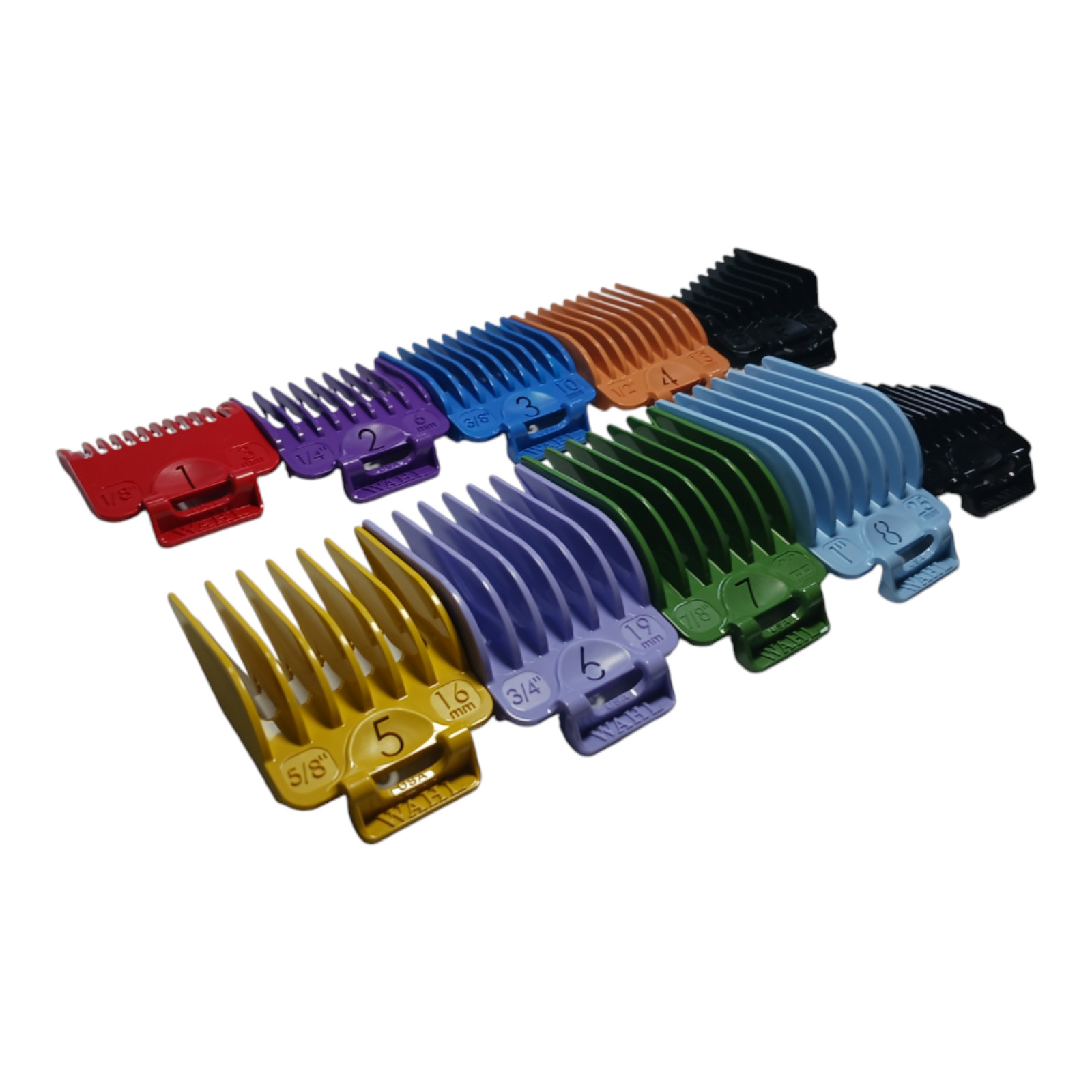 OEM Wahl Color Pro Clipper Guard Set #1-#8 1/8th-1 inch With L/R Taper 9649 MC3