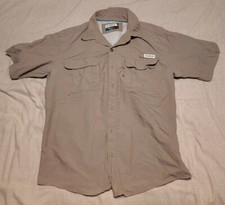 Magellan Outdoors Mens L Fish Gear Mag Wick Angler Fit Vented Shirt Gray N