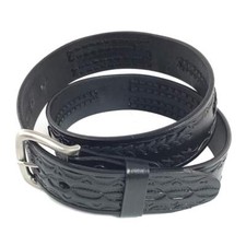 ref 10032022 ceinture noir-tresse-COUNTRY cuir unisexe