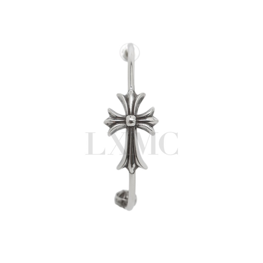 Chrome Hearts Skinny CH Cross Hoop Ring Earring Cross Chrome Hearts Skinny CH Cross Hoop Ring Earring Cross