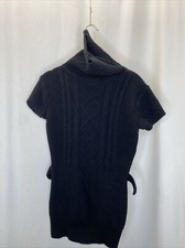 Rue 21 Black Short Sleeve Cowl Neck Sweater Dress Cable Knit Size X-Large