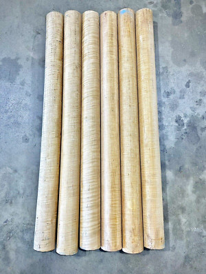 3''x36'' *EXTREME* CURLY Tiger Hard MAPLE Dowel *Vacuum Kiln Dried* Turning Wood