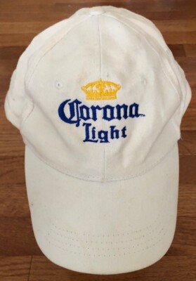 Corona Light Hat Cap Adult Strap Back White Adjustable Beer Logo Beach