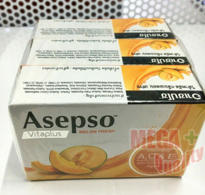 3 x 70g ASEPSO Melon Fresh ANTIBACTERIAL SOAP Vitaplus Vitamin A,C And E