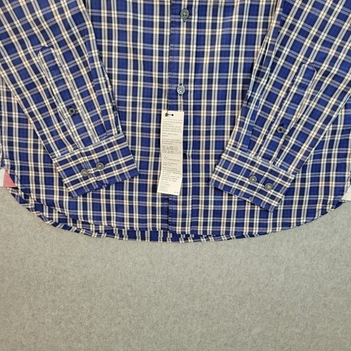 Tommy Hilfiger Shirt Men's Small Petite Regular Fit Blue Plaid Long Sleeve Coton - Picture 9 of 21