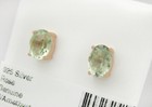 GENUINE 2.14 Cts GREEN AMETHYST STUD EARRINGS 14K ROSE GOLD PLATED (.925) - NWT