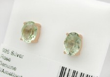 GENUINE 2.10 Cts GREEN AMETHYST STUD EARRINGS...