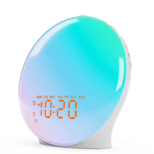 Wake Up Light Sunrise Alarm Clock for Kids Bedroom Full Screen with Sunrise S...