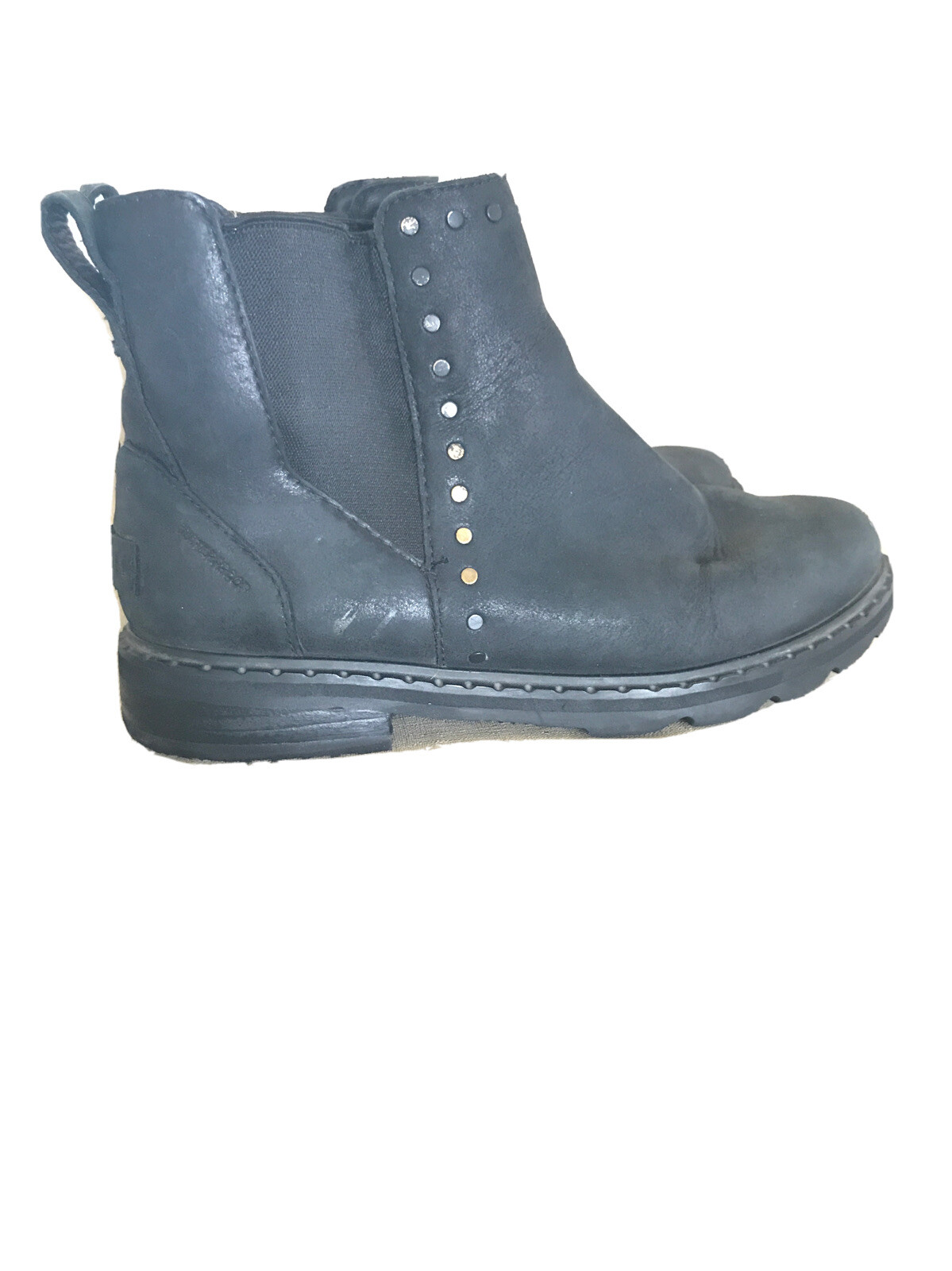 Sorel Women's Lennox Chelsea Black Leather Stud Ankle Boot Waterproof