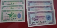 ALBANIA, P 40 + 42, , 1 + 5 Leke , 1976 , UNC neuf , 6 notes