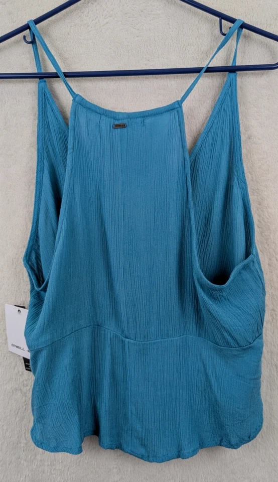 O'neill sz XXL Kietrie твердый Майка синий v-образным вырезом без рукавов закрутить спереди 0330 - Изображение 2 из 4