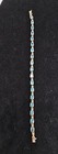  14k gold 13.5ct Blue Topaz & diamond Tennis Bracelet 8.3/4" 