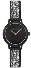 BCBGMAXAZRIA BG51000006 Women's Black With Crystallized Bracelet Watch