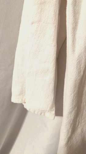 Top túnica Soft Surroundings mujer blanco plisado talla pequeña XL PXL lengüeta enrollable Slv - Imagen 3 de 11