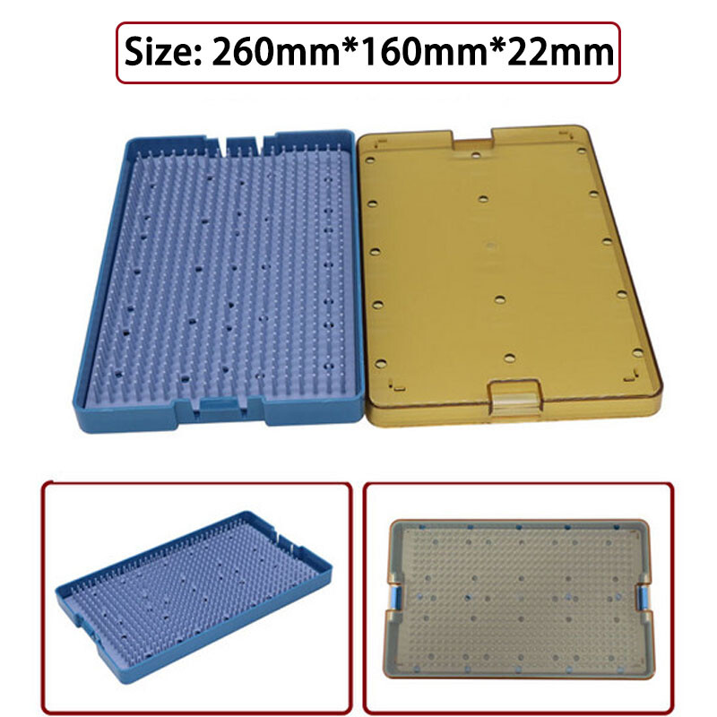 260*160*22Caja de instrumentos quirúrgicos instrumento caja de esterilización plástico micro caja