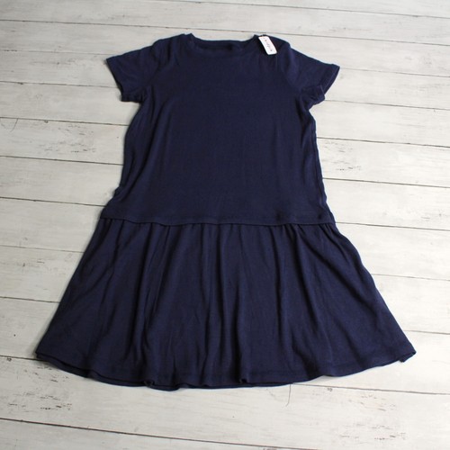 Kidpik Girl's T Shirt Dress Size M 10 Drop Waist Short Sleeve Casual Navy Blue - Picture 6 of 8