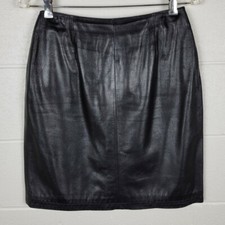Womens Wilsons Maxima Black Leather Skirt sz 8