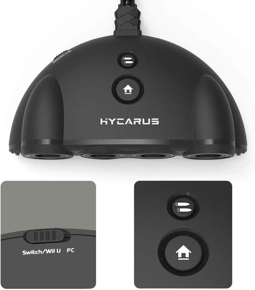 GameCube Controller Adapter 4 Port For Nintendo Switch Wii U & PC USB NEW UK - Image 4 of 4