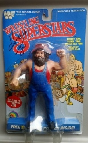 wwf ljn wrestling superstars extremely rare autographed hillbilly jim figure
