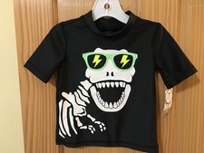 New Carter's Dinosaur Rash Guard Swim UPF 50 Black Many Sizes