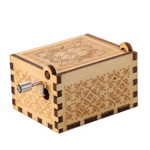 fr Boîte à musique en bois, manivelle légère pour décorations de souvenirs (E) - Photo 6/8