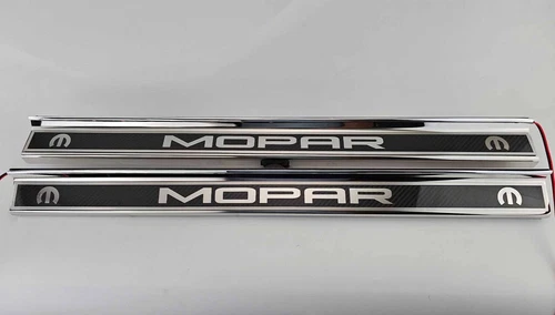 2015-2024 DODGE CHALLENGER  CARBON FIBER DOOR SILLS WITH "MOPAR" POLISHED LETTER
