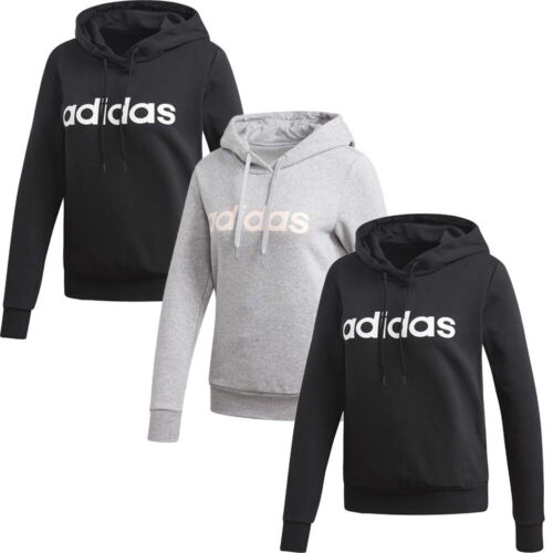 Adidas Womens Hoodies Sweatshirt Hoody Essentials Linear Fleece Tracksuit Tops  - Picture 1 of 25