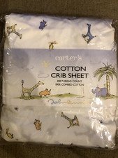 New Vintage Carters Real Love John Lennon Cotton Crib Sheet Elephant Giraffe