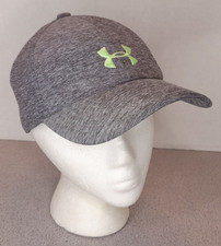 Under Armour US Free Fit Youth Hat Adjustable Grey Green Embroidered Logo