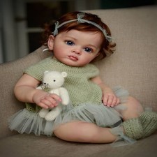 22" Real Life Reborn Baby Dolls Girl Vinyl Silicone Newborn Doll Handmade Gift