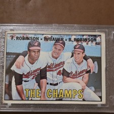 Topps 1967 Frank Robinson Hank Bauer Brooks Robinson #1 Orioles Baseball Card