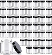 50 Pa 4 oz Clear Plastic Jars with Lids - Small/Mini Containers for