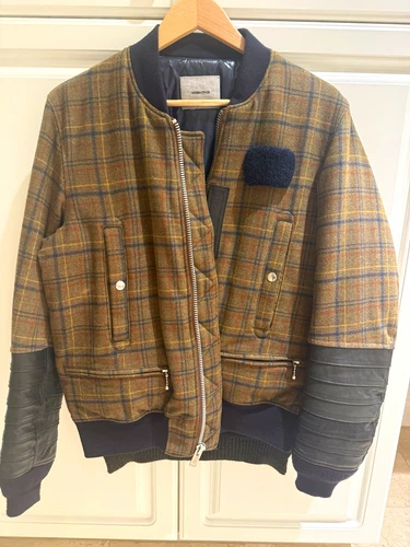 UNDERCOVER Undercoverism Men’s leather Wool Bomber Jacket Lined Size 3 Japanese  - product listing photo