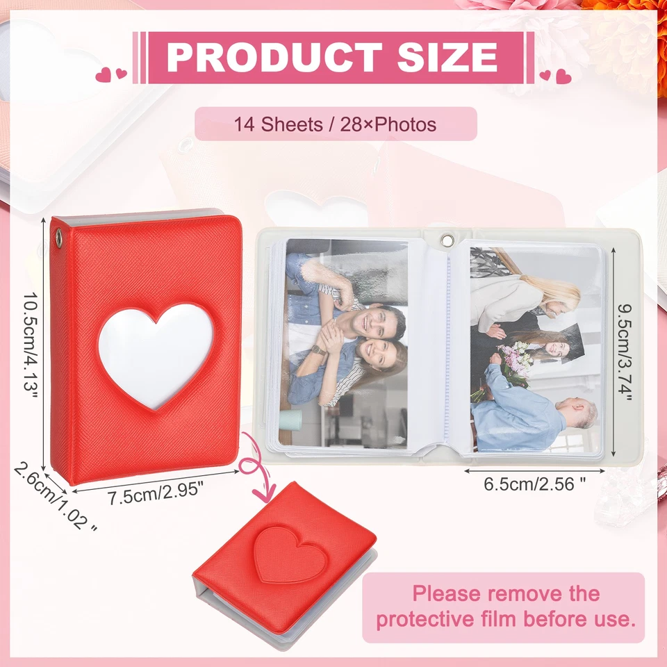 3 Inch Mini Photocard Binder Heart Hollow Photocard, Red - Image 2 of 4