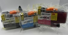 2 Pack Compatible LC-406 BK LC-406 C LC-406 M Ink Cartridges for Brother
